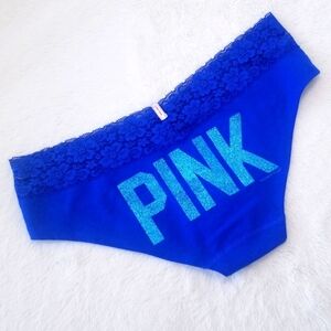 Victoria's Secret PINK Vintage Low Rise Hipster Panty Glitter Graphic Lace NWT
